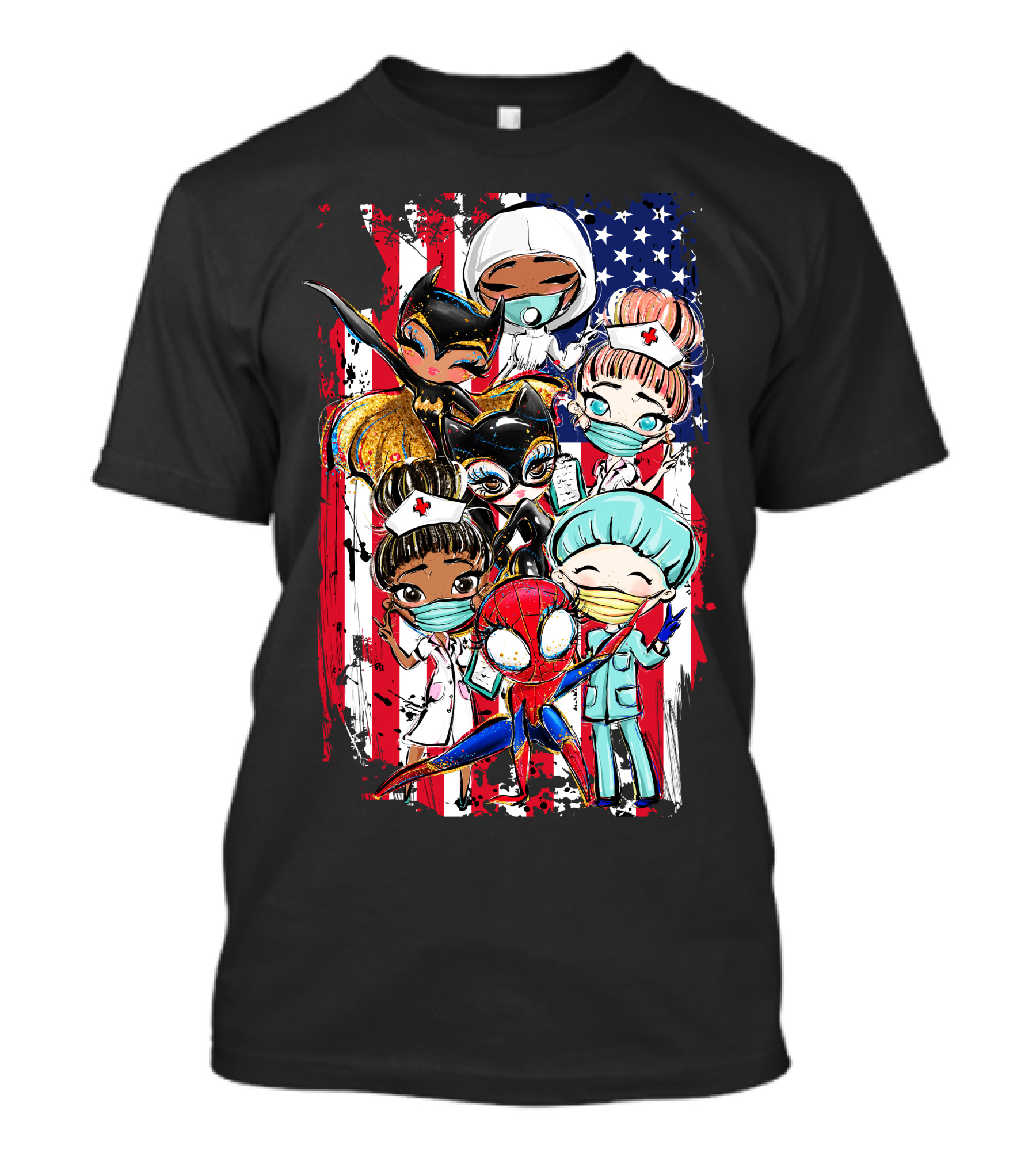 My Mom Is A Nurse Baby Jumpsuit Superheroes American Flag T-Shirt