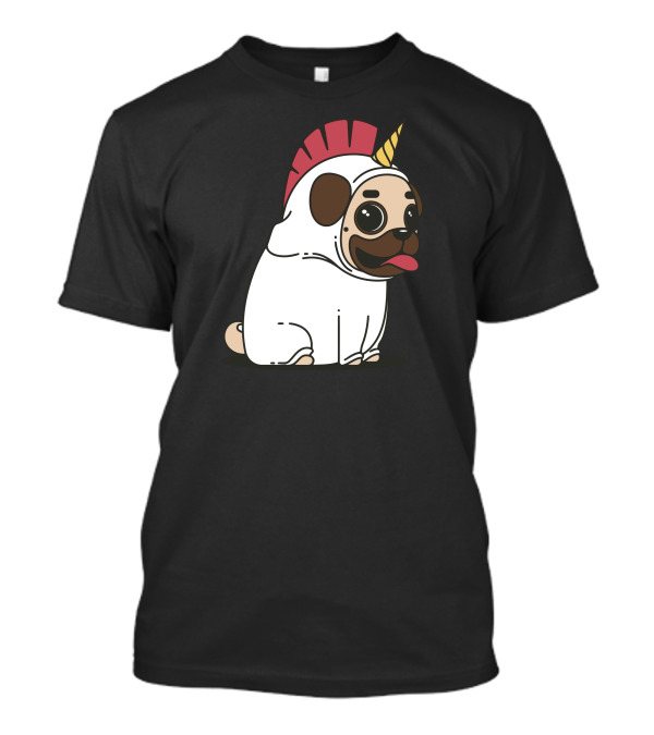 Pugcorn Unicorn Costume Fantasy Pug Dog T-Shirt