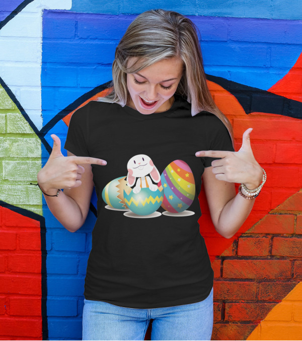 Rabbit Hidden In Colorful Easter Egg T-Shirt