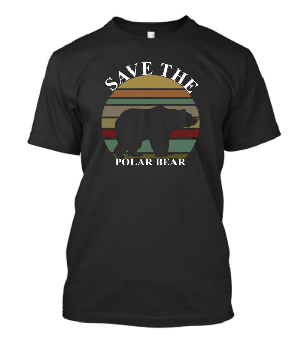 SAVE THE POLAR BEAR Retro Striped T-Shirt