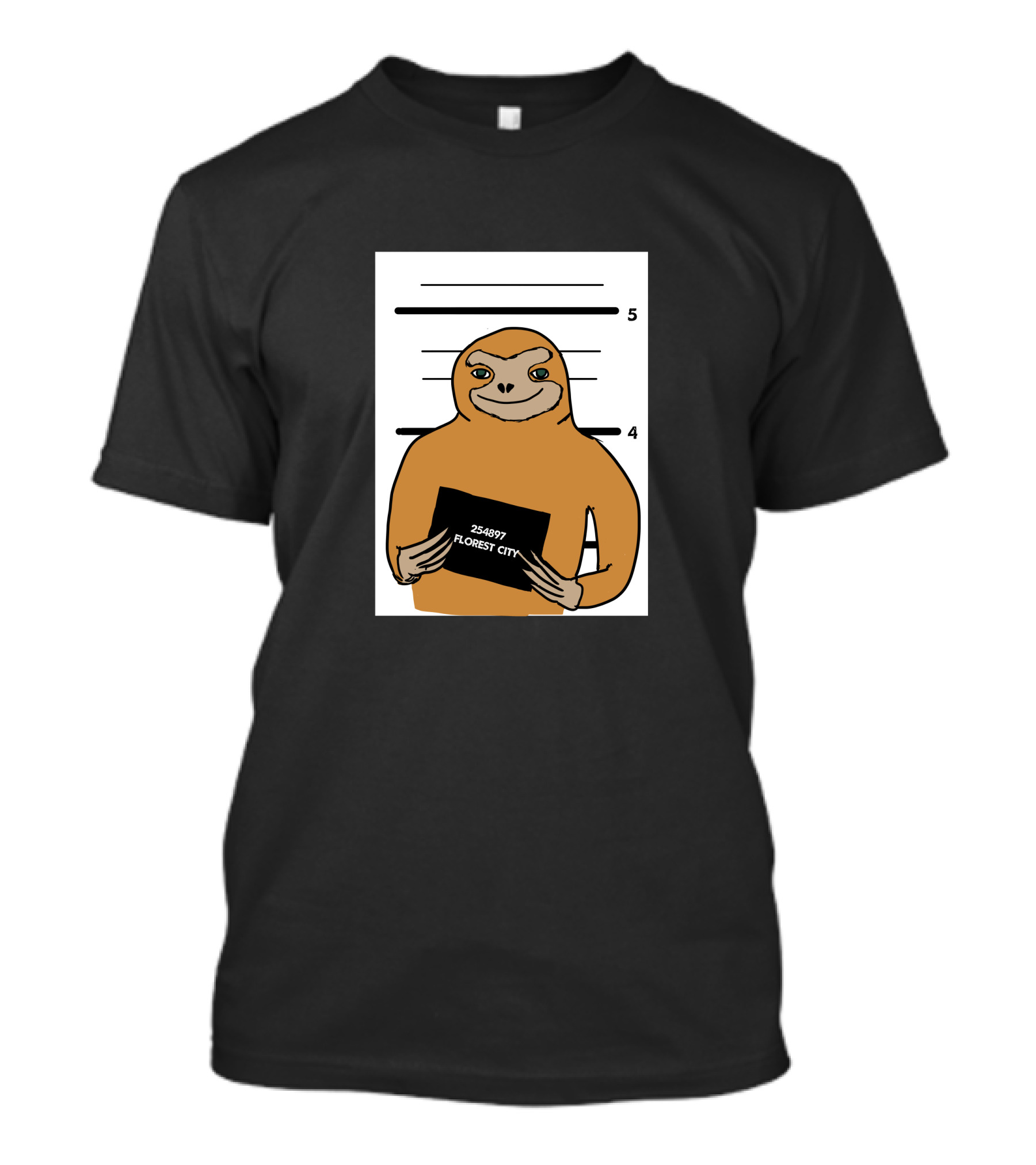 Sloth Mugshot Forest City 254997 T-Shirt