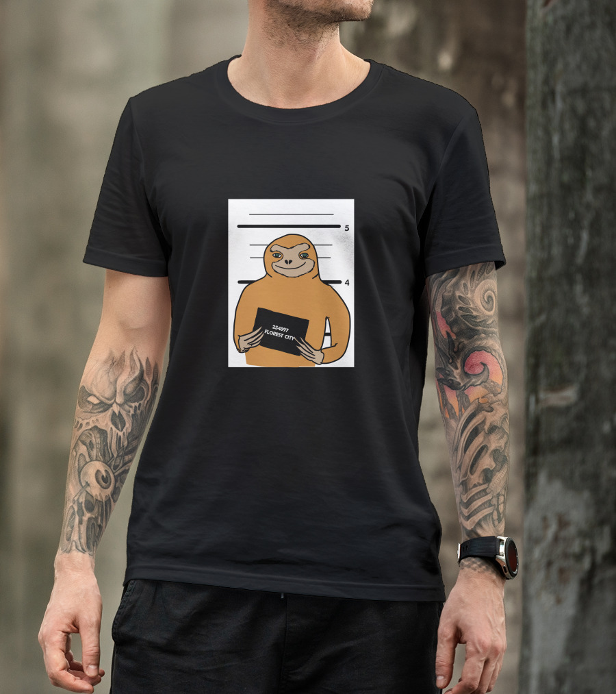 Sloth Mugshot Forest City 254997 T-Shirt