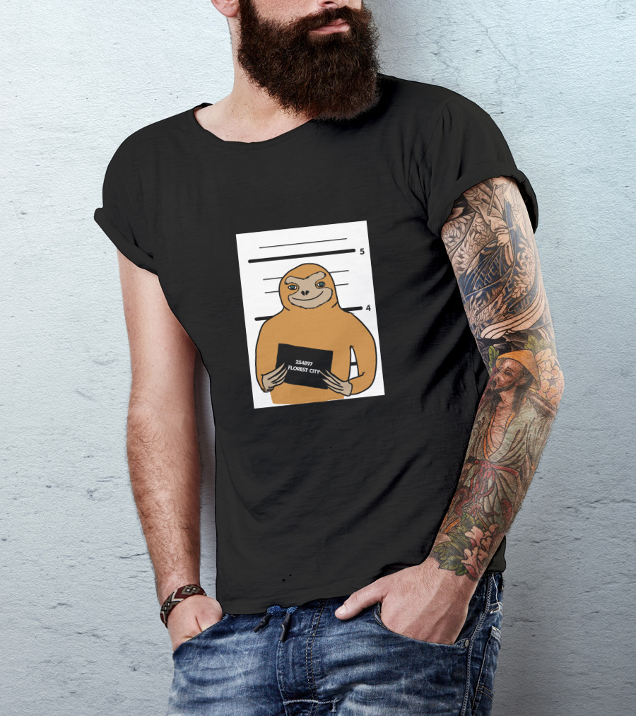 Sloth Mugshot Forest City 254997 T-Shirt