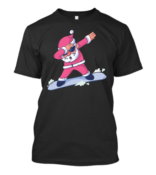 Snowboard Santa Dab Holiday Fun T-Shirt