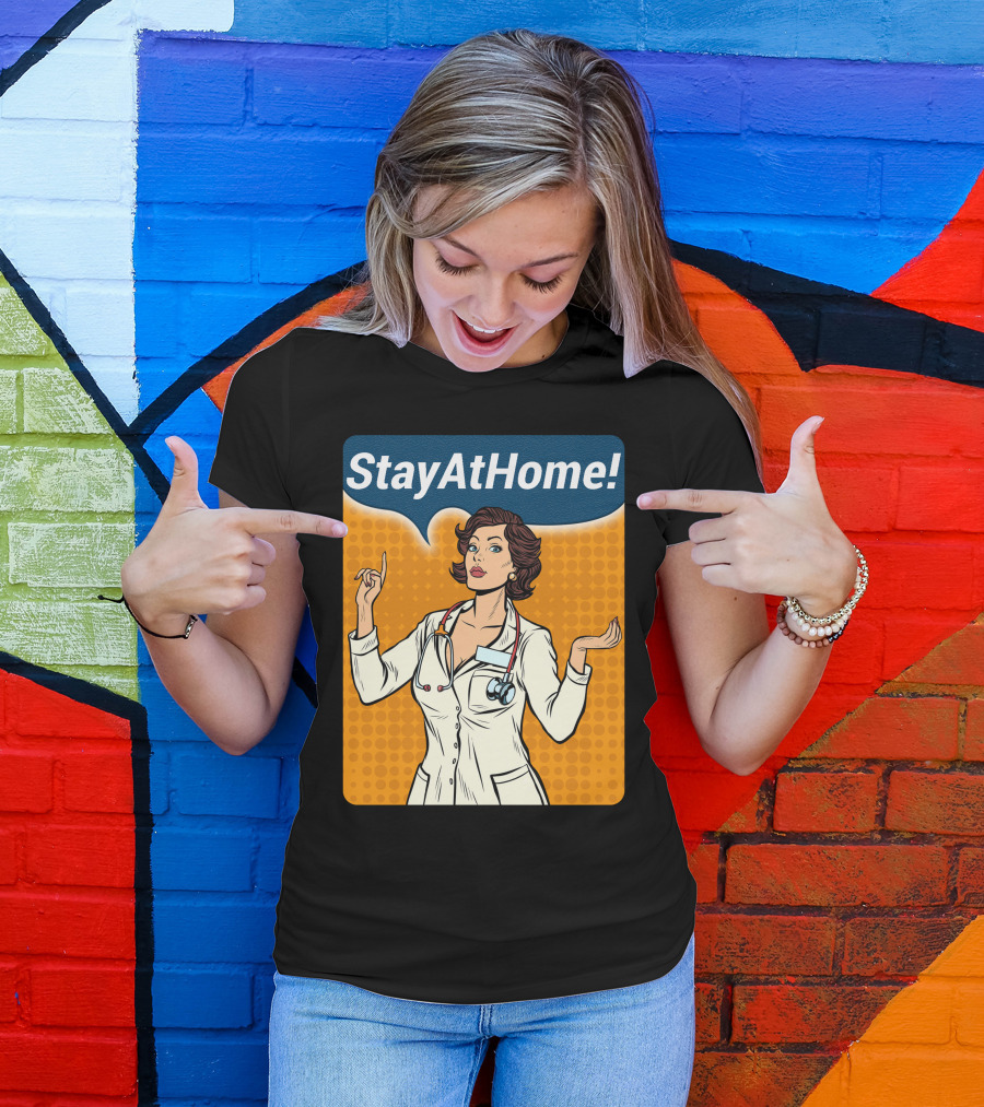 Stay At Home Woman Doctor Retro Pop T-Shirt