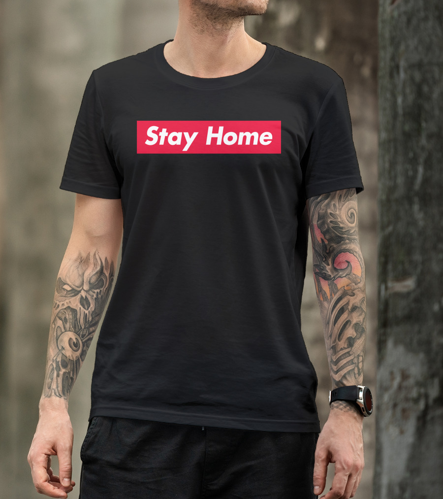 Stay Home Red Box T-Shirt