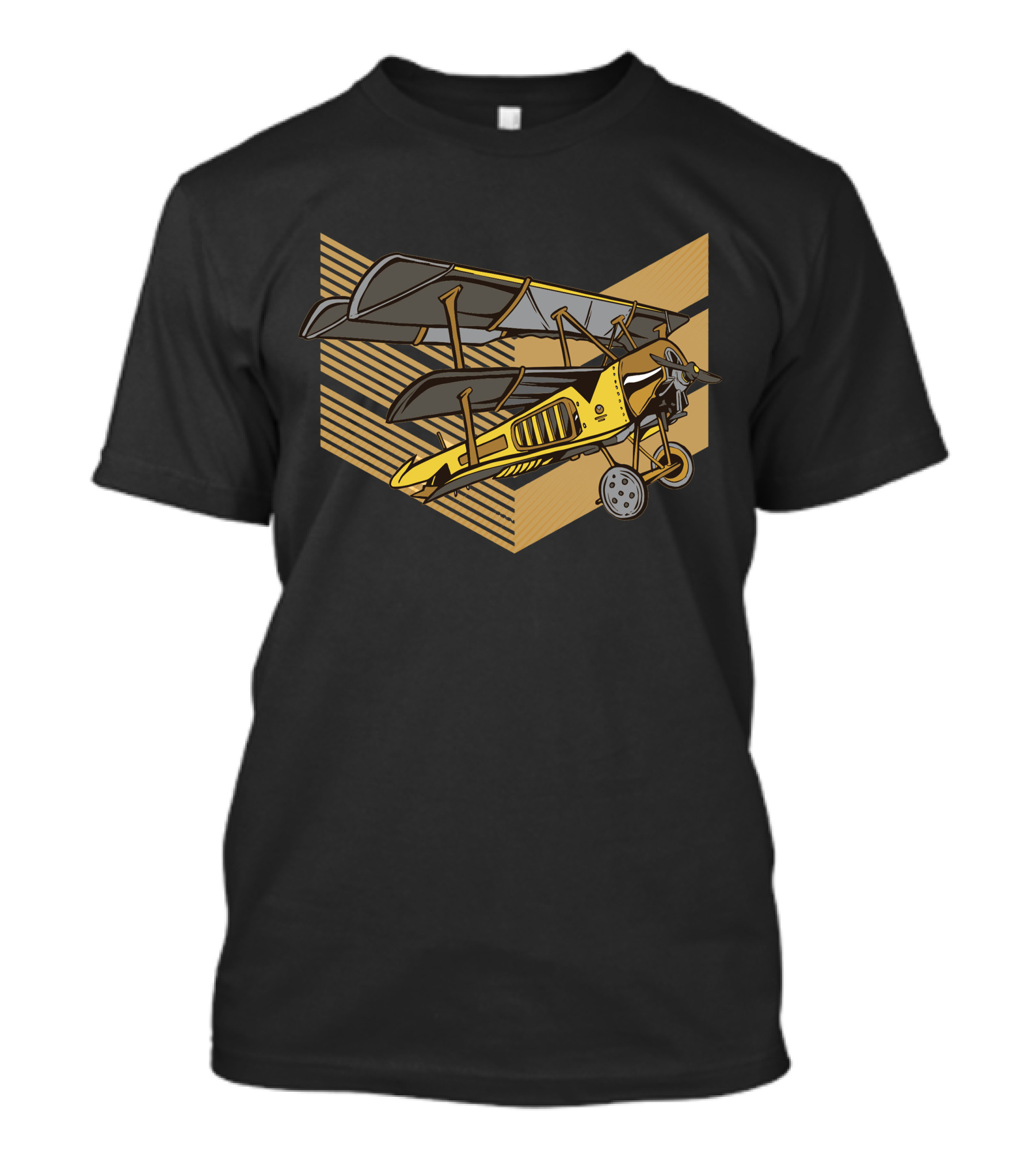 Steampunk Biplane Vintage Aviation Vector T-Shirt