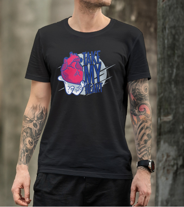 Take My Heart Anatomical Illustration In Hand T-Shirt
