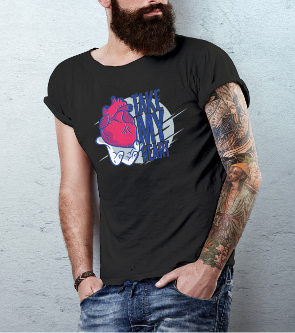 Take My Heart Anatomical Illustration In Hand T-Shirt