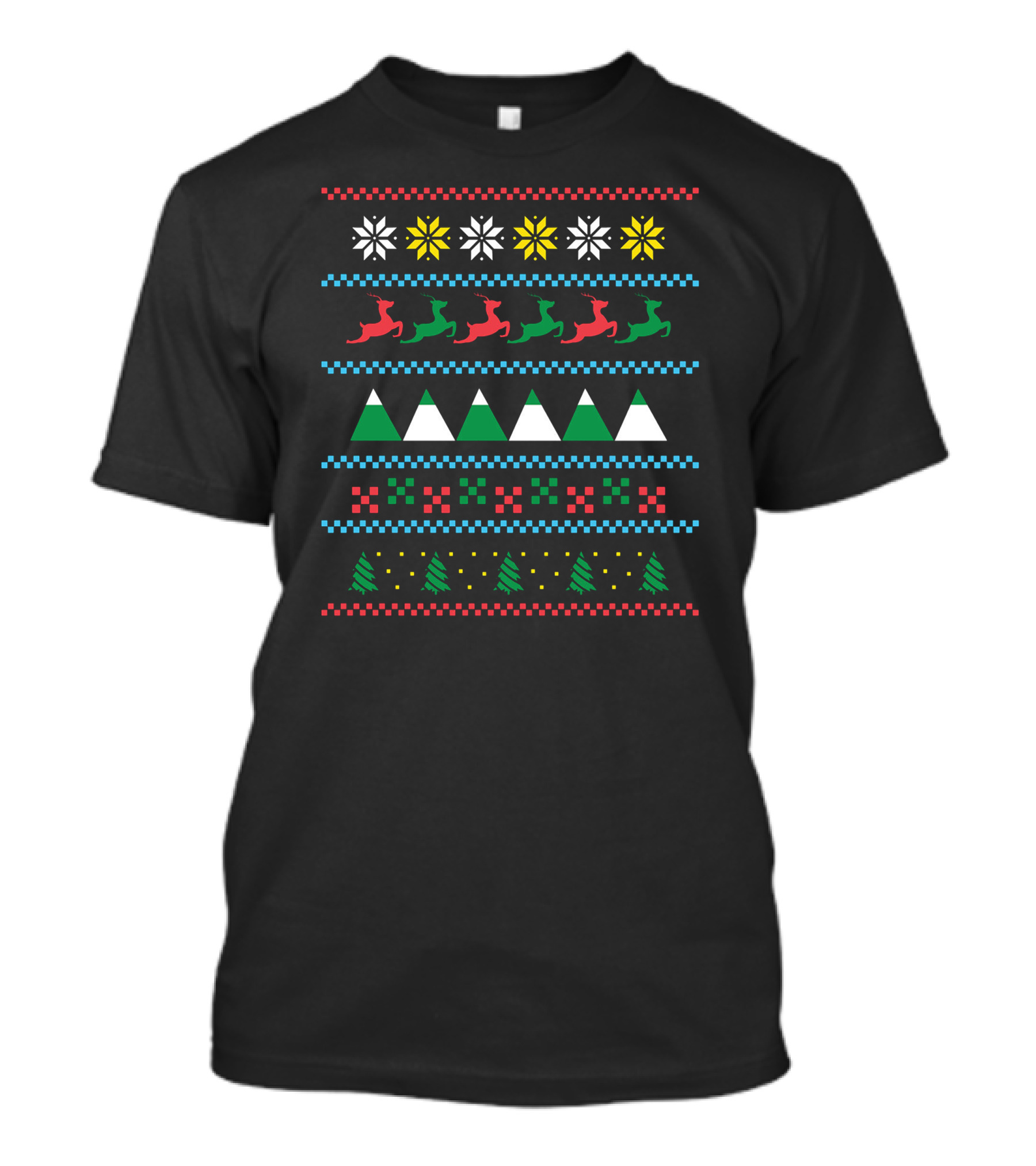 UglyWinter Snowflakes Reindeer Trees Festive T-Shirt