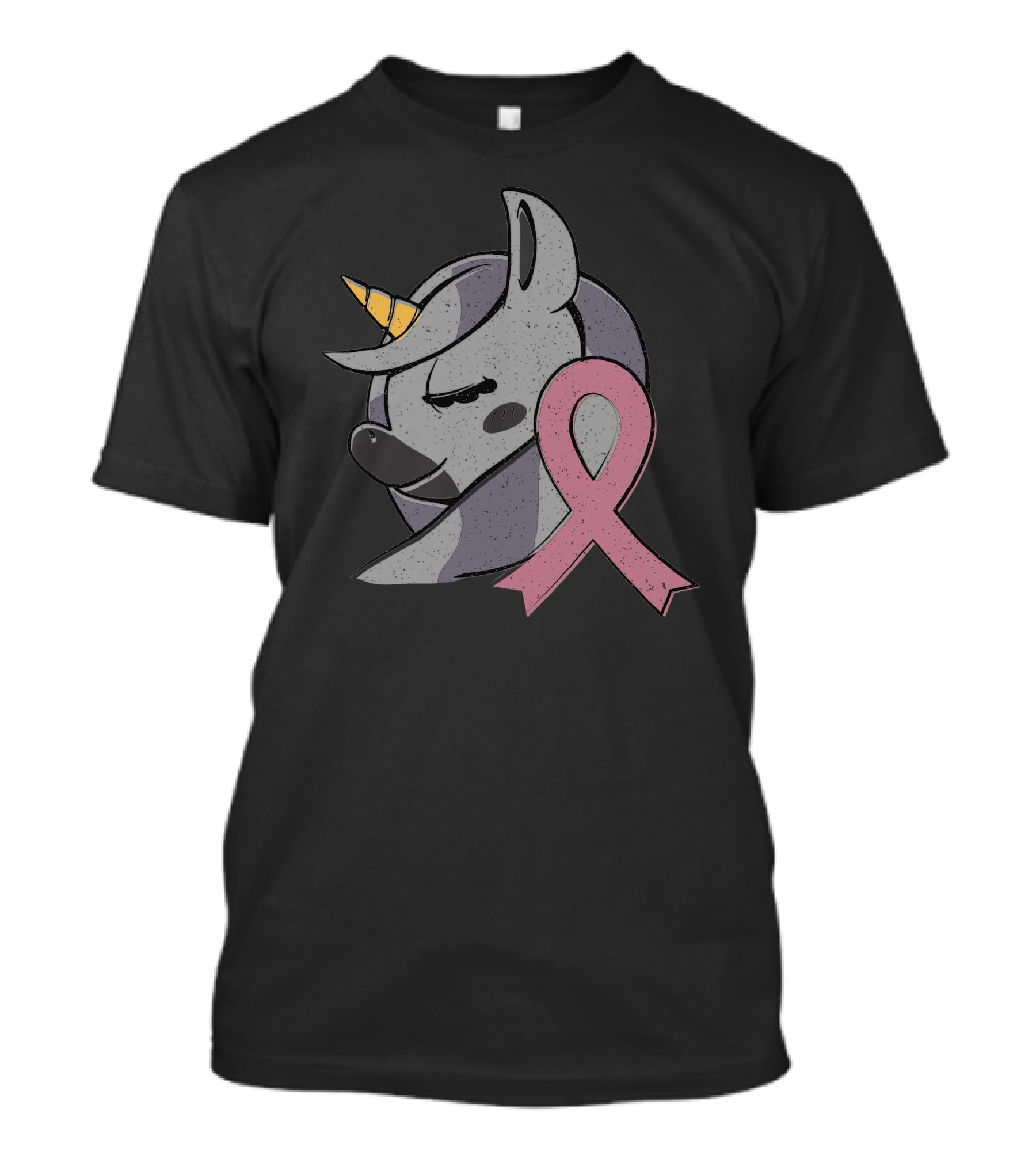 Unicorn Breast Cancer Awareness Pink Ribbon T-Shirt