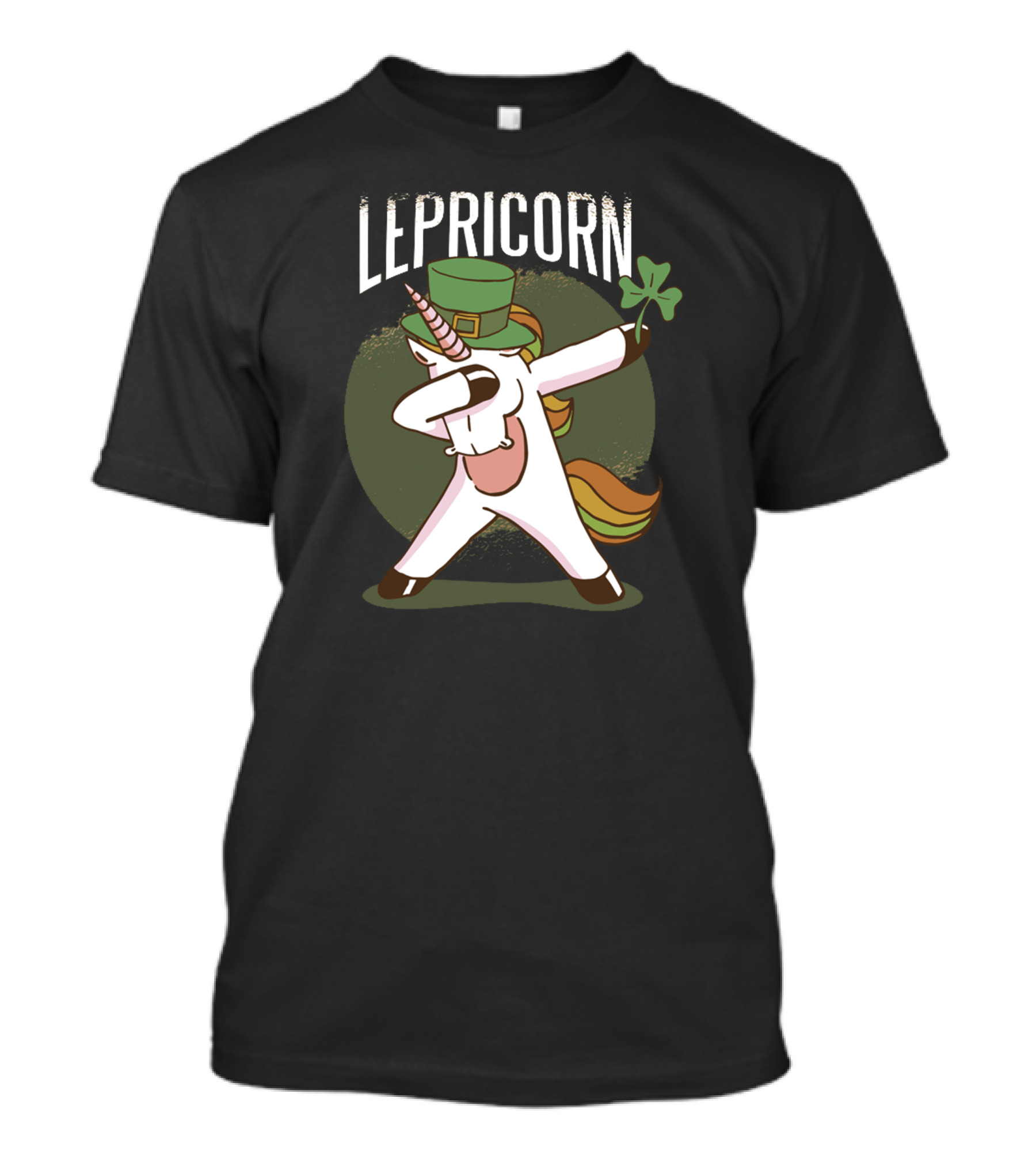 LEPRICORN Unicorn Dabbing With Leprechaun Hat And Shamrock T-Shirt