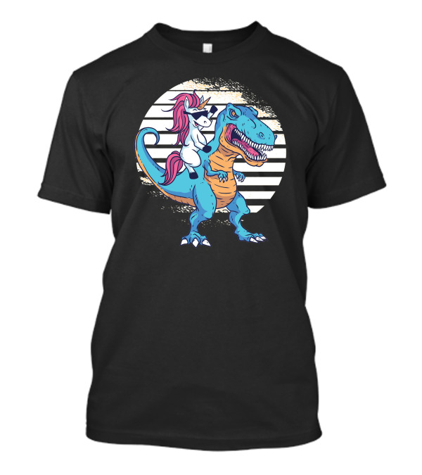 Unicorn Rex Riding Dinosaur T-Shirt