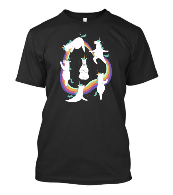Unicorn Rainbow Yoga Poses T-Shirt