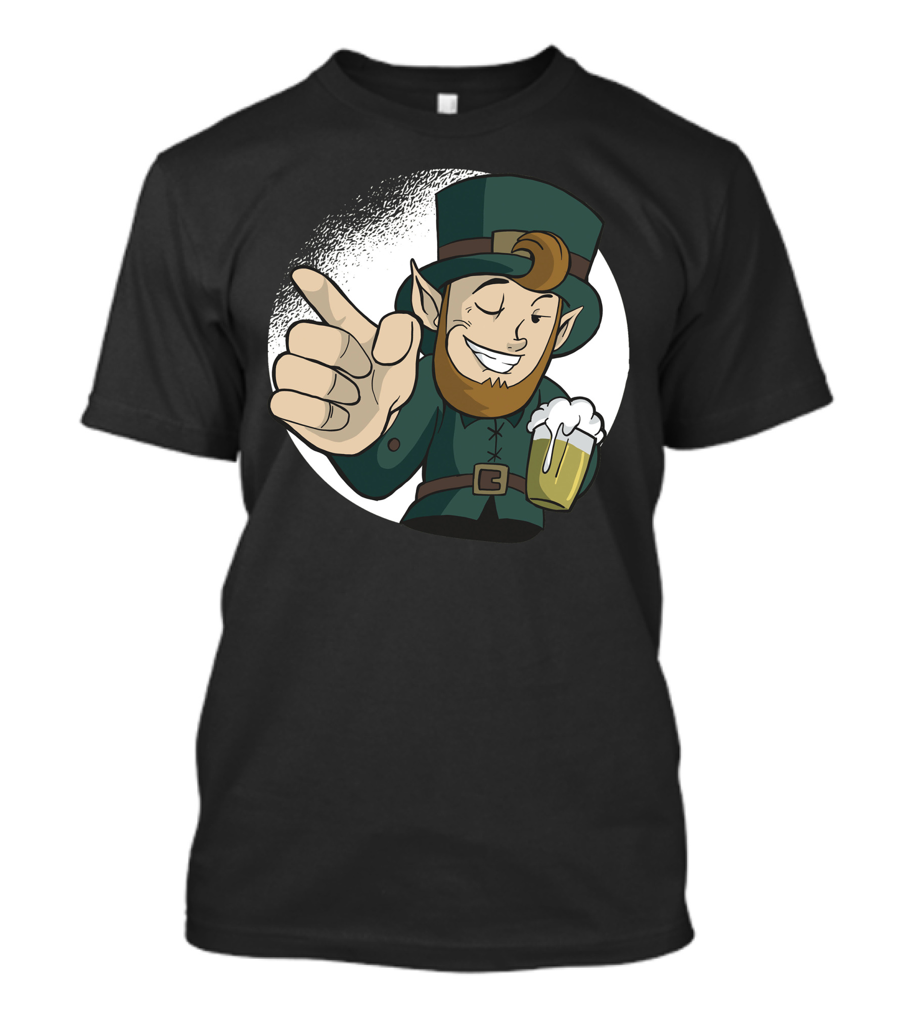 Winking Leprechaun With Beer And Cheerful Gesture T-Shirt
