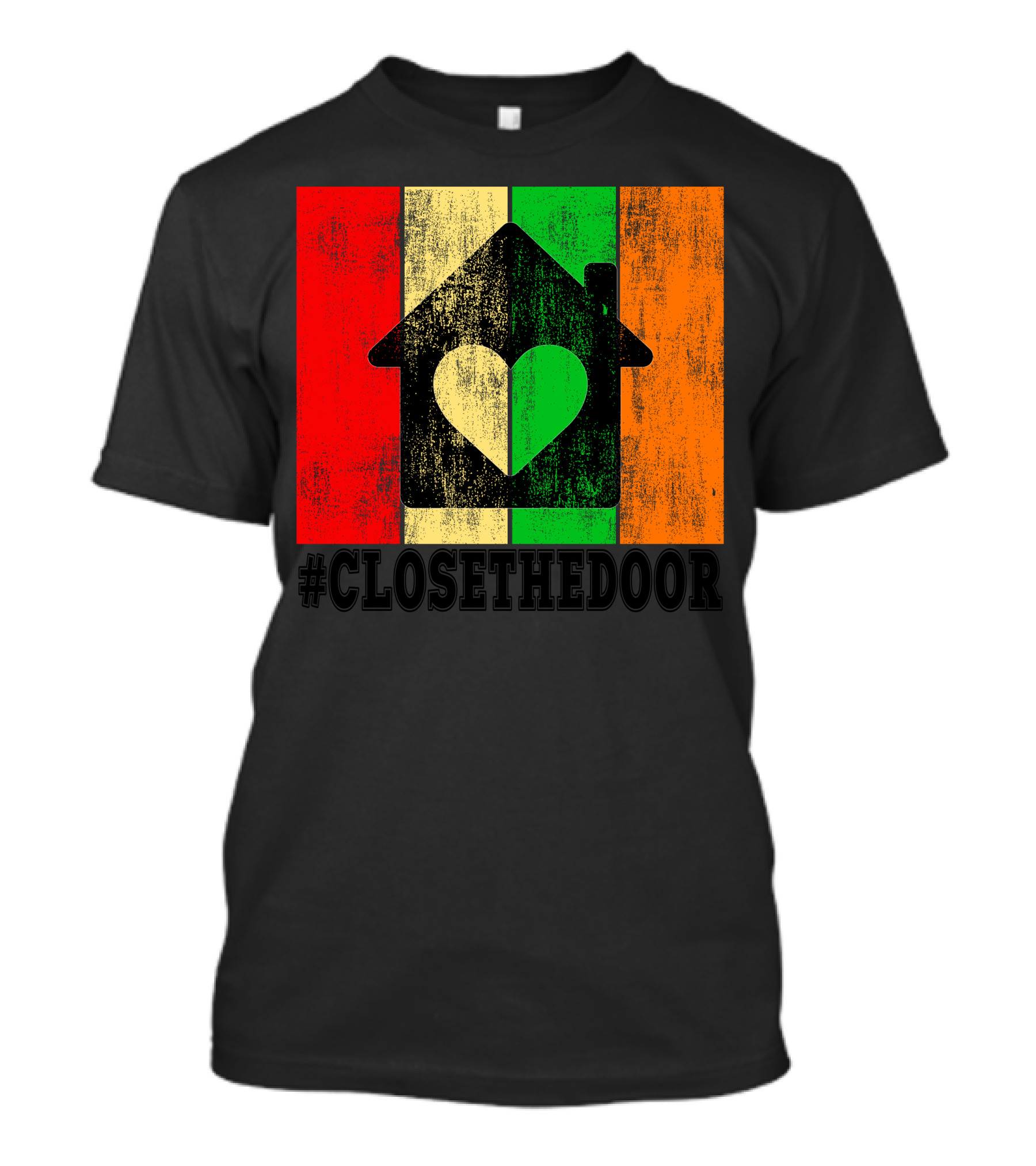 Closethedoor Heart House Distressed Colors T-Shirt