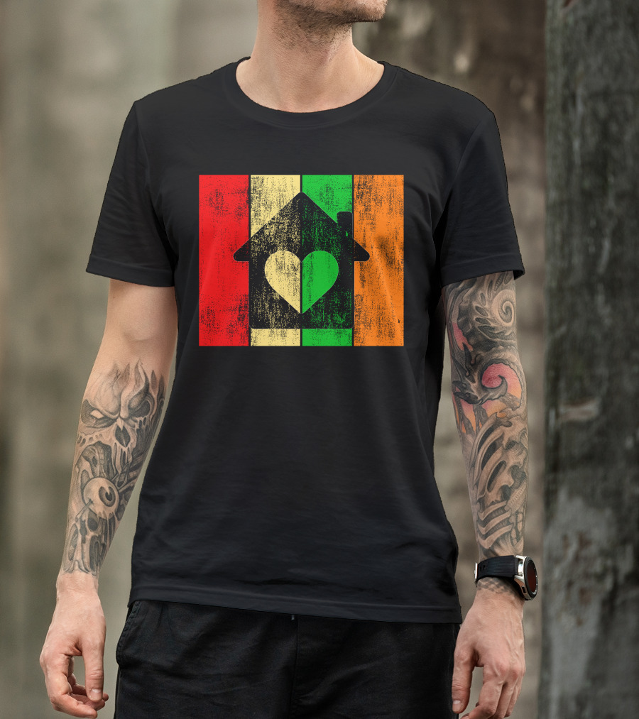 Closethedoor Heart House Distressed Colors T-Shirt