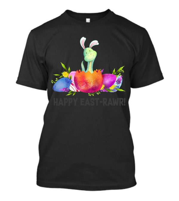 Happy East-Rawr Dinosaur Easter Day Egg T-Shirt