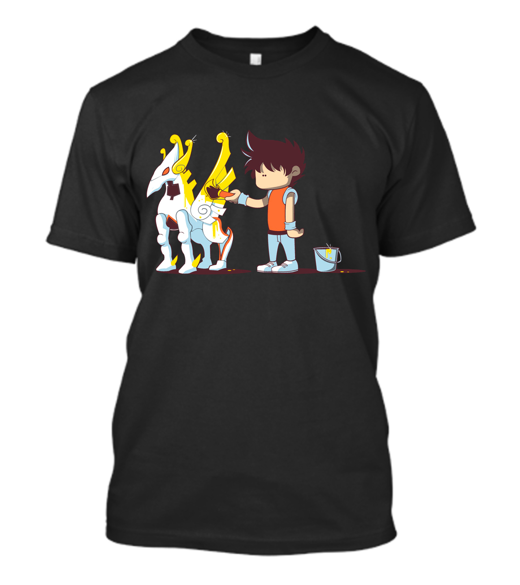 Armour Painting Kid With Mythical Winged Creature T-Shirt