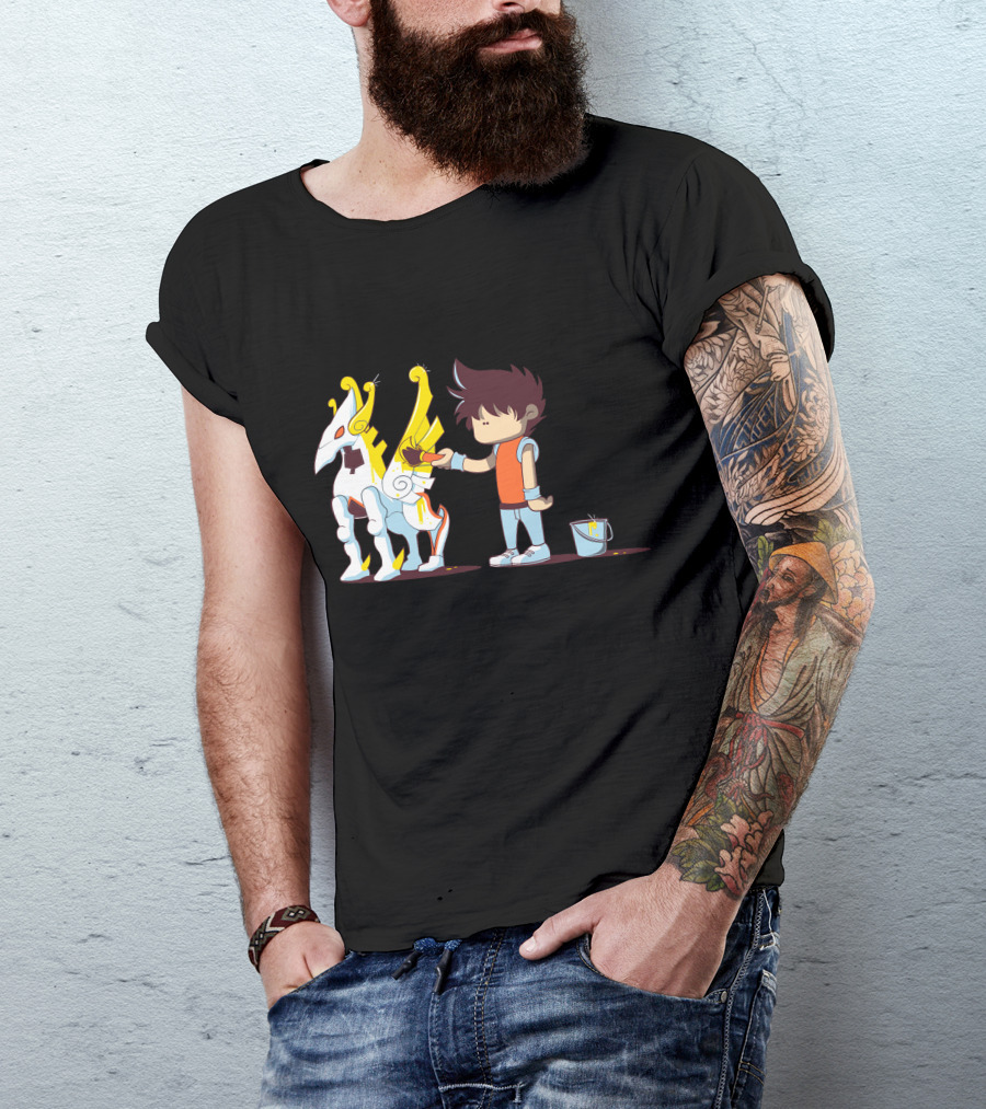 Armour Painting Kid With Mythical Winged Creature T-Shirt