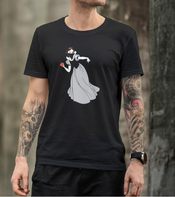 Banksy Snow White Holding Apple In Mask T-Shirt