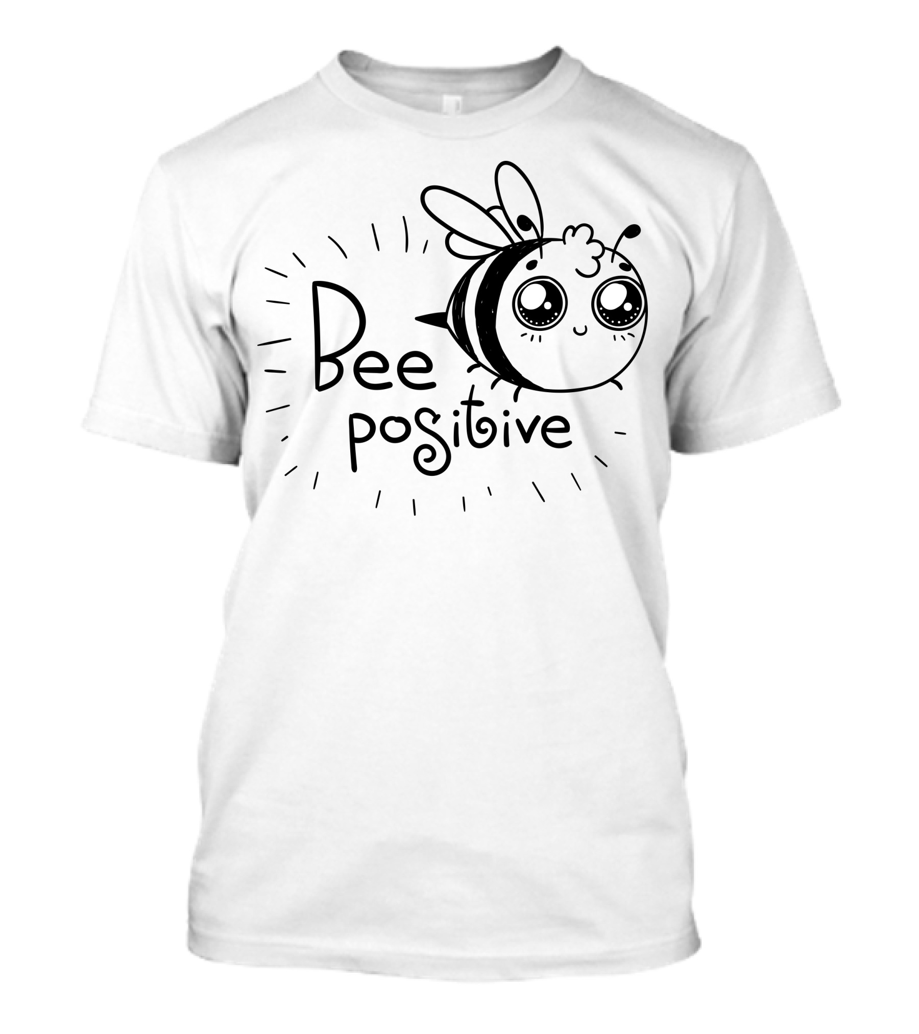 Bee Positive Cute Cartoon Bee T-Shirt