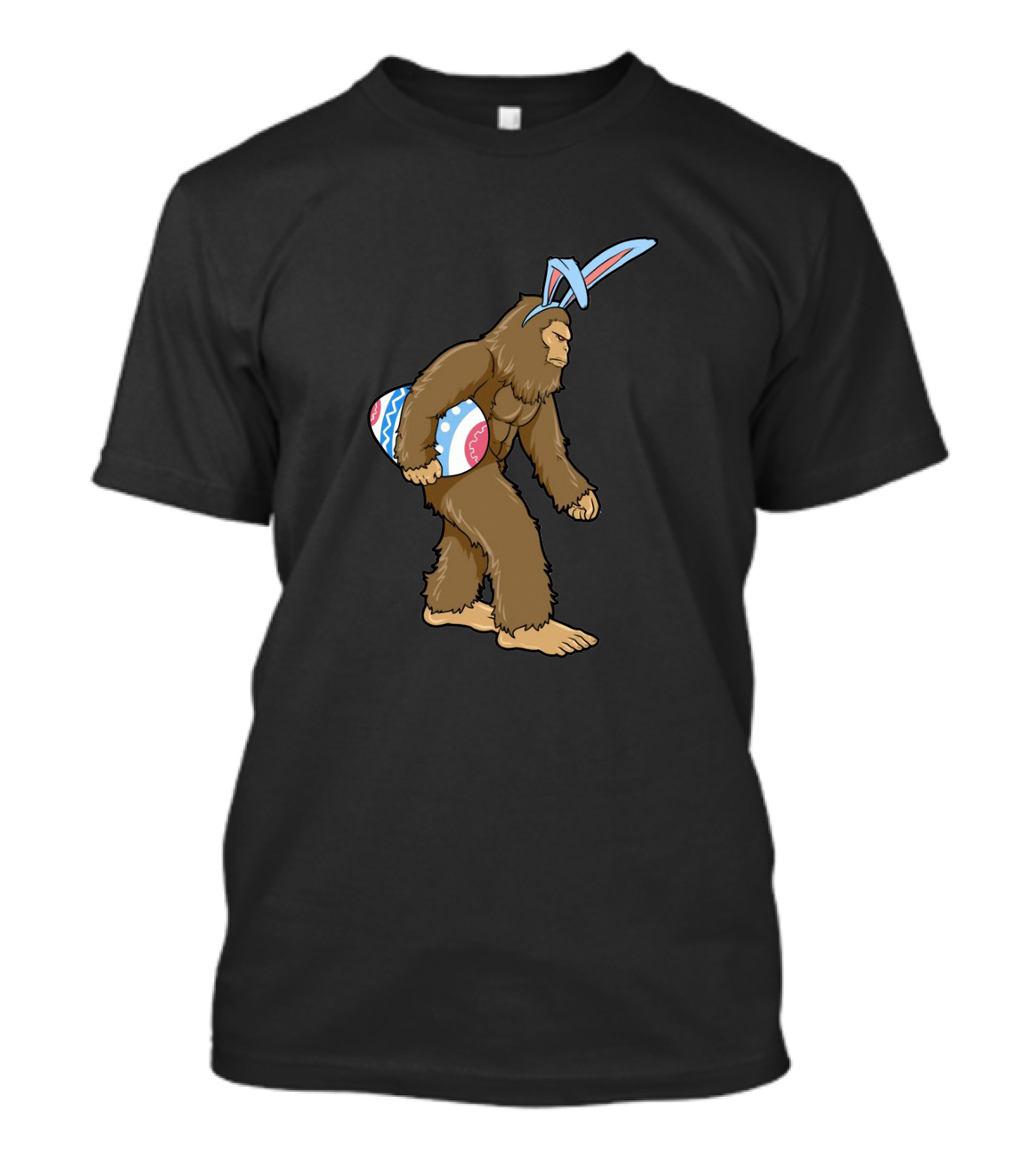 Bigfoot Easter Bunny Hunting Eggs Funny Easter T-Shirt
