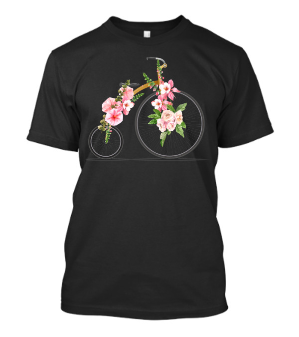 Vintage Bicycle Blossoms Floral Arrangement T-Shirt