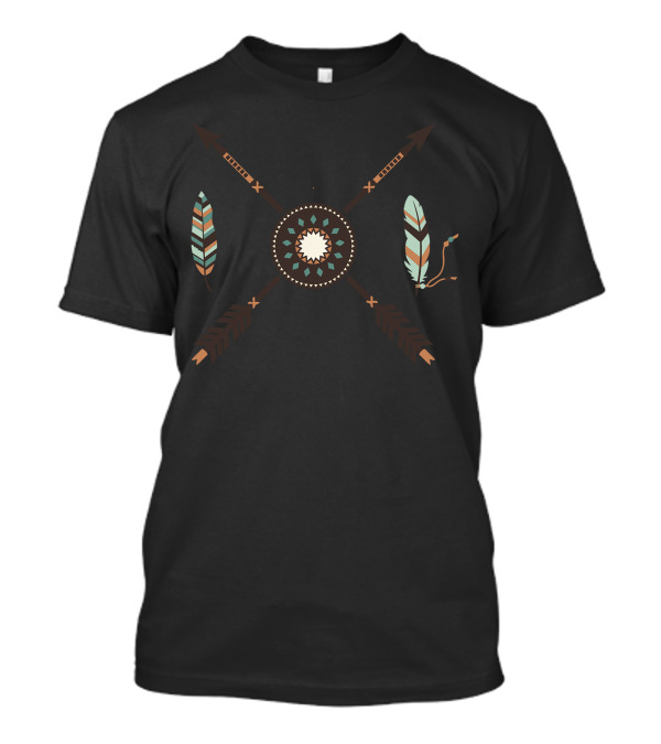 Boho Arrows Feathers Tribal Mandala T-Shirt
