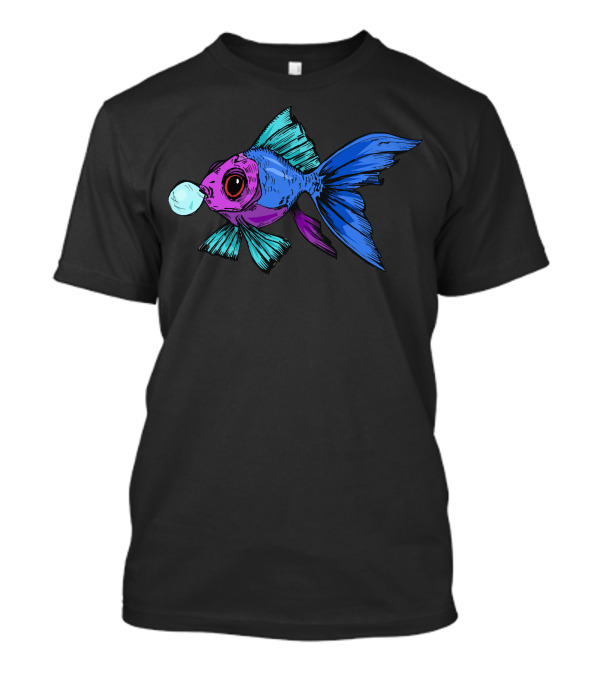 Cute Vibrant Bubble Blowing Fish T-Shirt