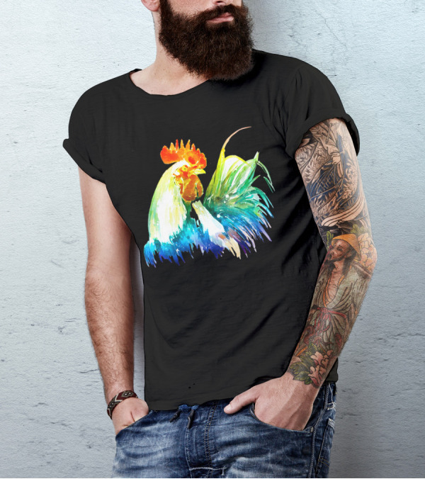 Rooster Rainbow Pride T-Shirt