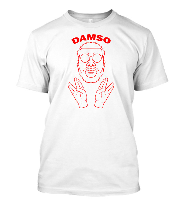 DAMSO The Vie Hand Gesture Red Outline T-Shirt