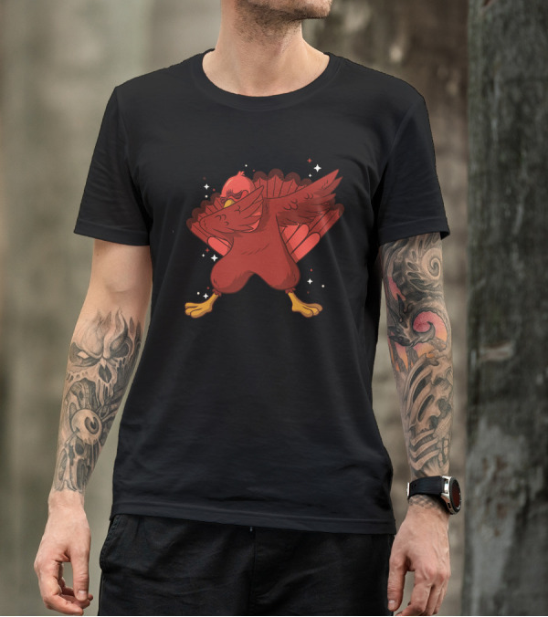 Turkey Dab Dance Pose Bird Thanksgiving Fun T-Shirt
