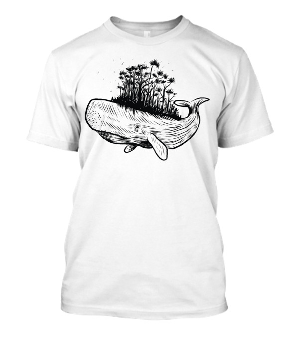 Whale Forest With Trees On Whale Back Ocean Nature T-Shirt