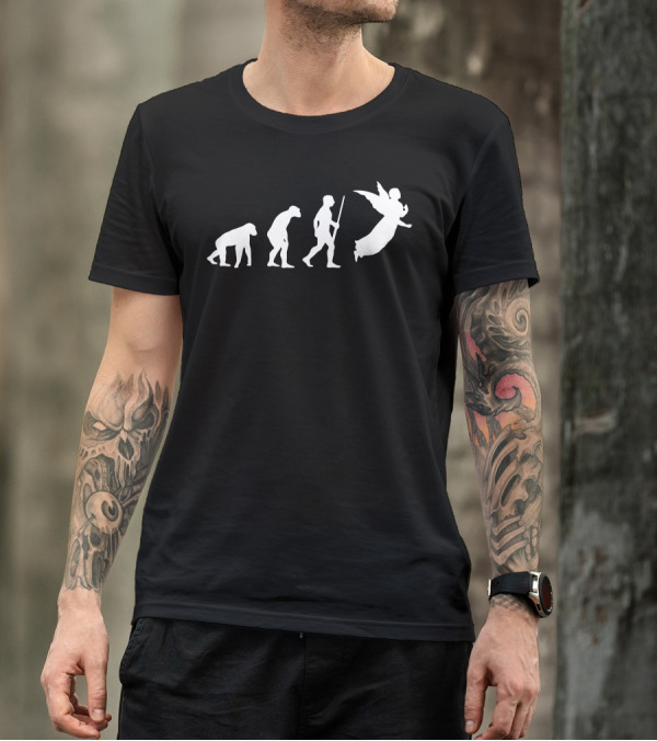 Angel Evolution Journey Through Humanity's Stages T-Shirt