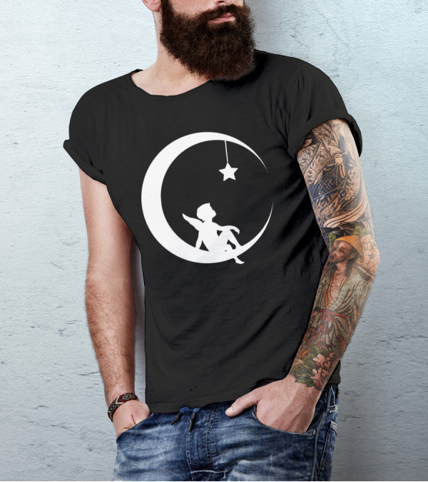 Angel On A Crescent Moon With Hanging Star T-Shirt