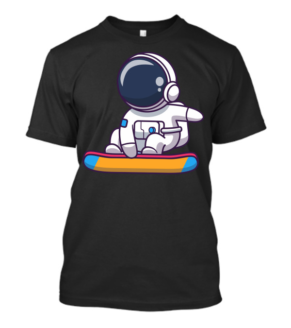 Astronaut Riding Surfboard On The Moon T-Shirt