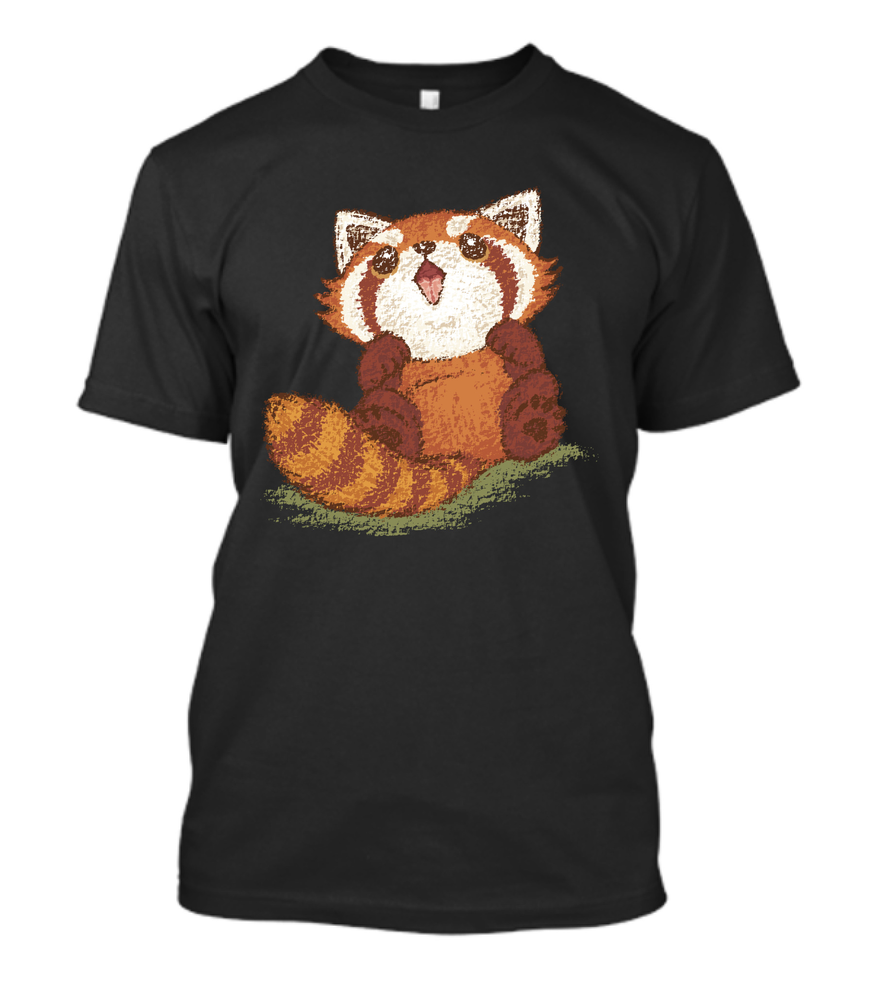 Baby Red Panda Cute And Playful Sitting On Grass T-Shirt