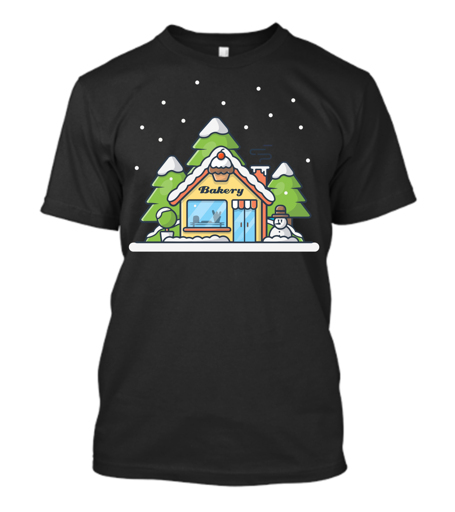 Bakery Winter Wonderland Forest Scene T-Shirt