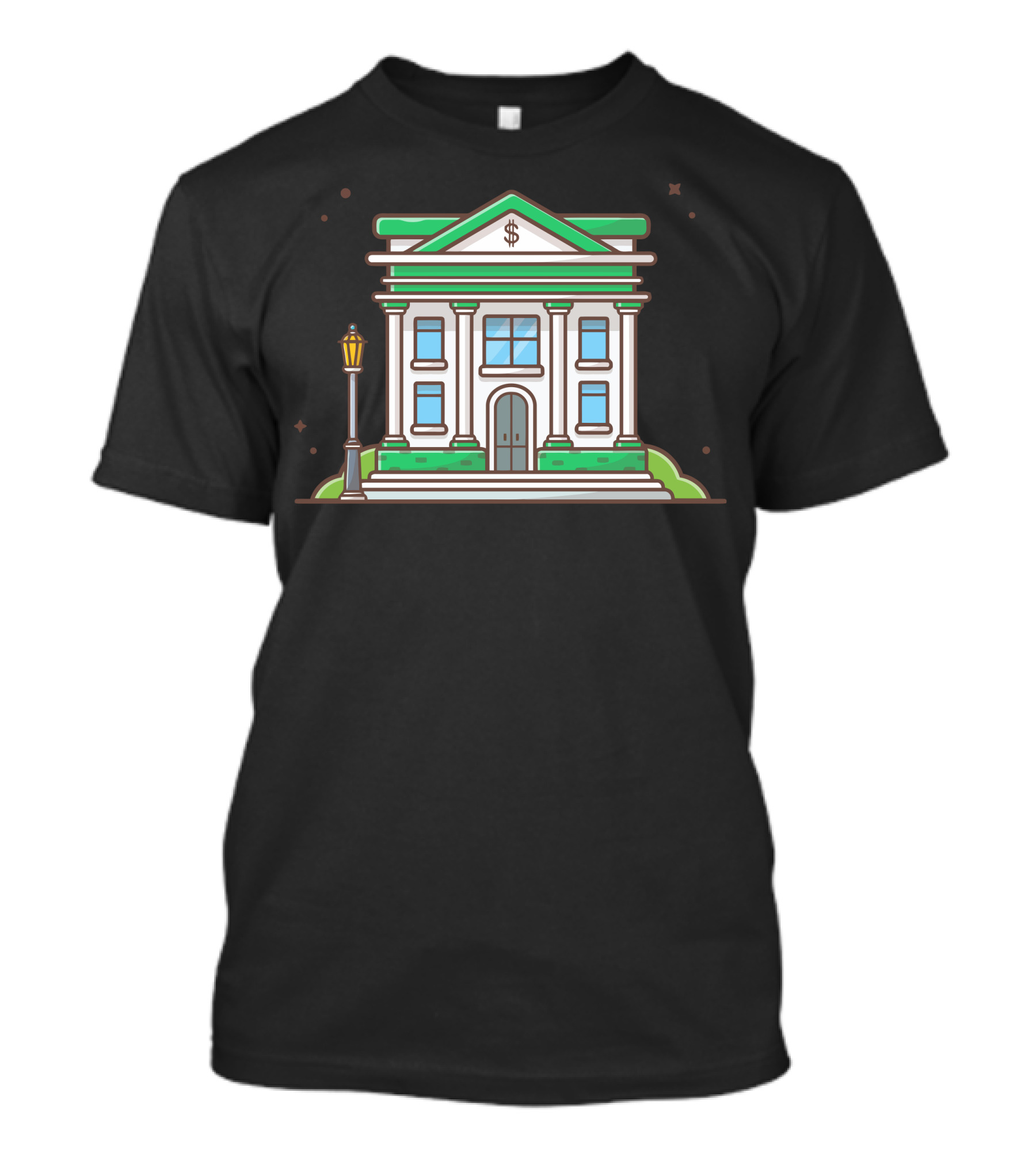 Bank Building Money Symbol Architecture With Street Lamp T-Shirt