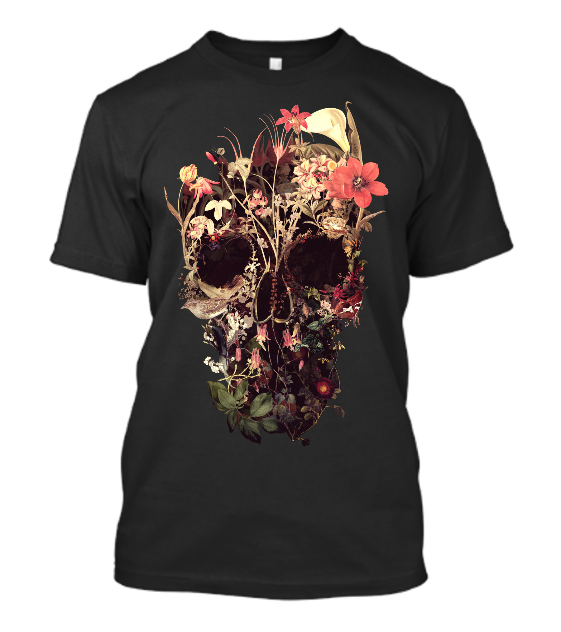 Bloom Skull Floral Fusion Botanical Skull T-Shirt