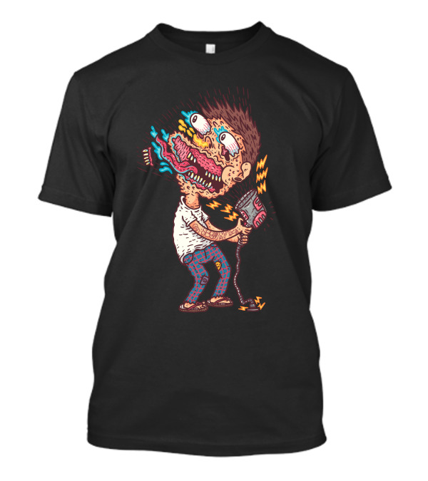 Blower Hair Distortion Vibrant Cartoon T-Shirt