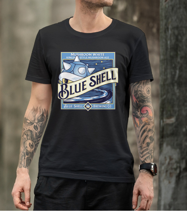Blue Shell Brewing Co Mushroom White Kingdom Style Mushroom Ale T-Shirt