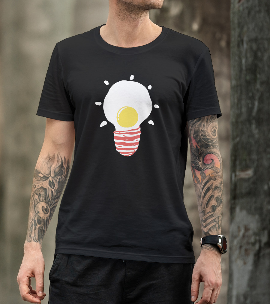 Breakfast Egg Lightbulb With Bacon Glow T-Shirt
