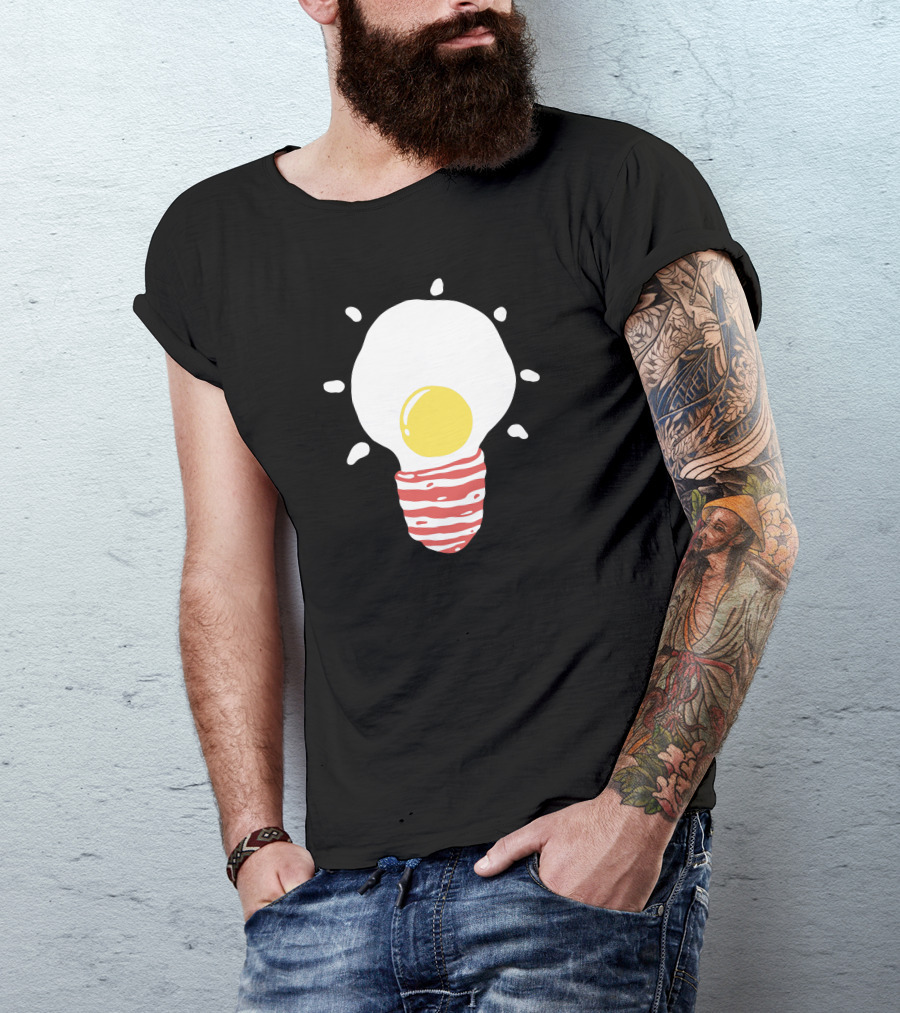Breakfast Egg Lightbulb With Bacon Glow T-Shirt