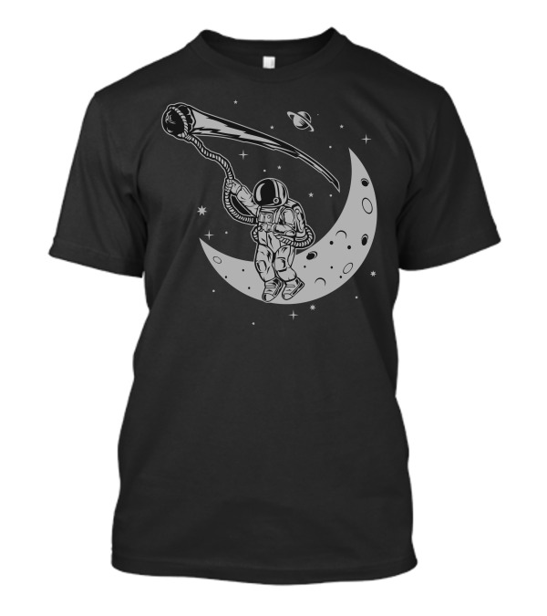 Catch The Falling Star Astronaut On Crescent Moon T-Shirt