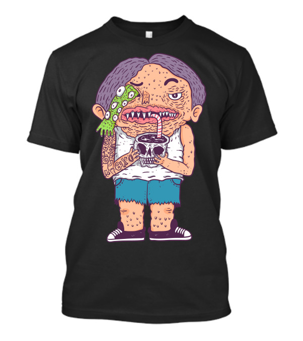 Coffeeshake Zombie Character With Coffee Skull And Tattoos T-Shirt