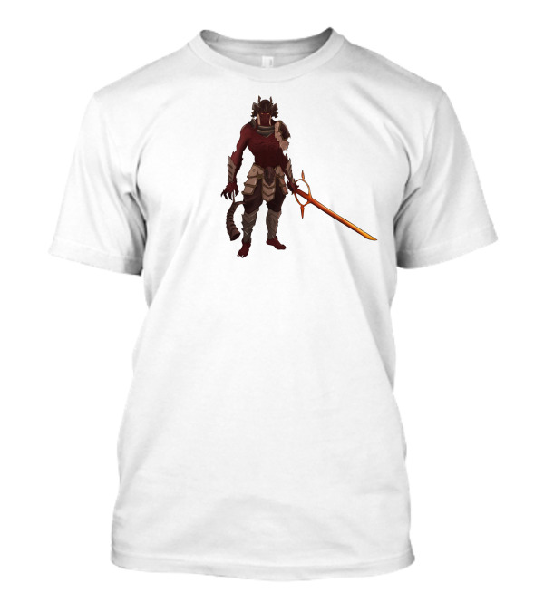 Damon Sammu Warrior With Flaming Sword T-Shirt