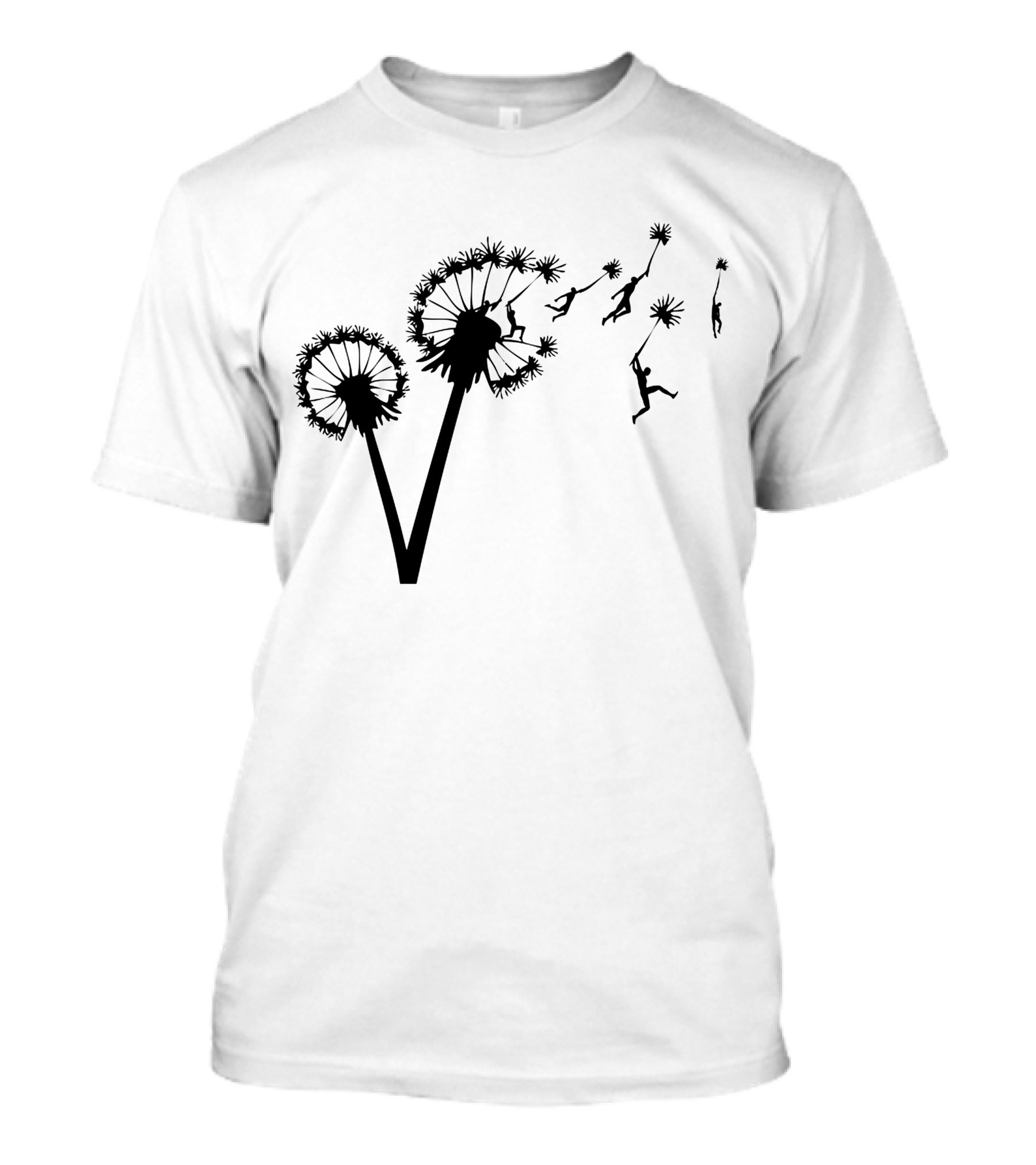Dandy Lion Flower Silhouette Transformation With Figures T-Shirt