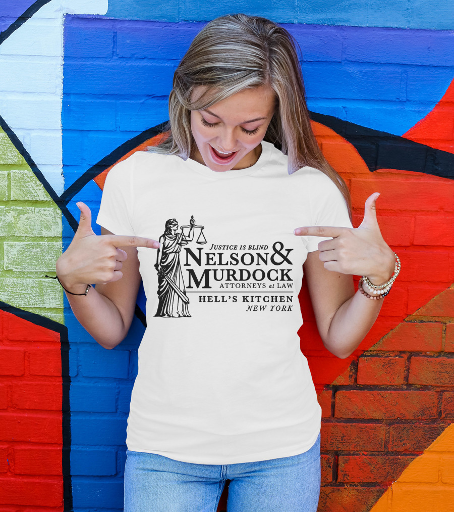 Justice Is Blind Nelson And Murdock Attorneys At Law Hell's Kitchen New York T-Shirt